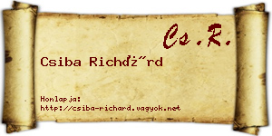 Csiba Richárd névjegykártya
