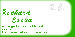 richard csiba business card