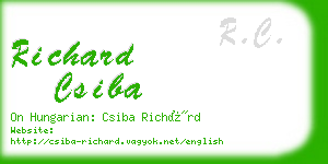 richard csiba business card